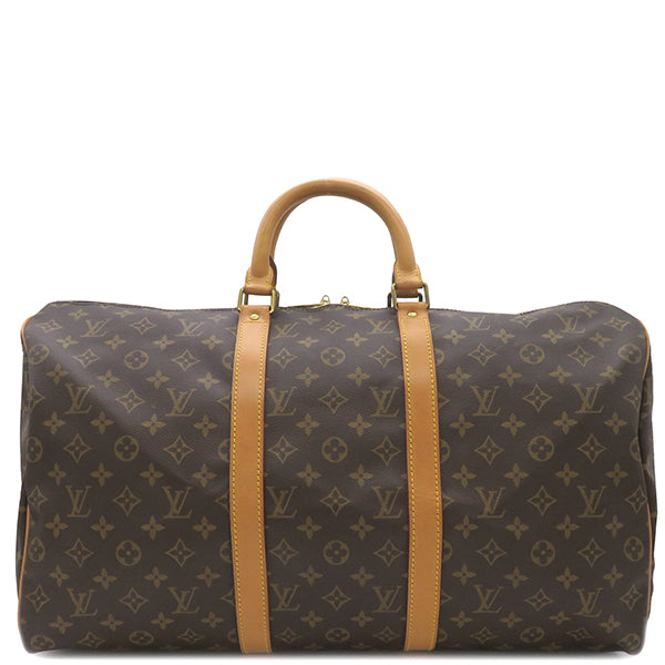 ルイヴィトン LOUIS VUITTON キーポル バンドリエール50 M41416 モノグラム モノグラムキャンバス ボストンバッグ ゴールド金具  茶 旅行カバン 鍵/パドロック/ネームタグ/欠品