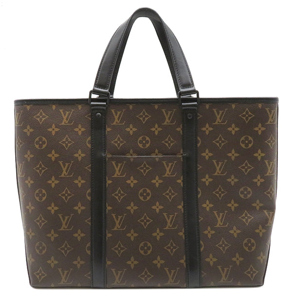 ルイヴィトン LOUIS VUITTON ウィークエンド トート PM M45734 モノグラム モノグラムマカサー 2WAYバッグ  マットブラック金具 茶 ネームタグ欠品