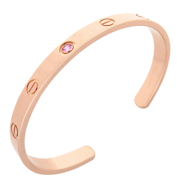 カルティエ Cartier LOVE ラブブレス オープン B6030017 ピンクゴールド K18PG ピンクサファイア #18 ブレスレット １P  750 18K 18金 バングル