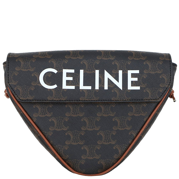 セリーヌ CELINE トリオンフキャンバス CELINEプリント トライアングルバッグ 195902BZK タン カーフ トリオンフキャンバス  ショルダーバッグ ポシェット