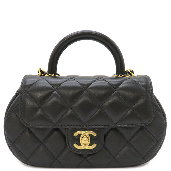 シャネル CHANEL マトラッセ ココマーク トップハンドル AS4569 ブラック ラムスキン 2WAYバッグ ゴールド金具 新品 未使用 黒  ハンドバッグ