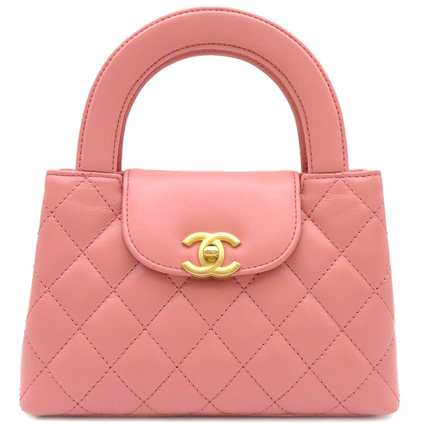 シャネル CHANEL マトラッセ ミニ ショッピング バッグ AS4416 ピンク シャイニー クランプル カーフスキン ショルダーバッグ  マットゴールド金具