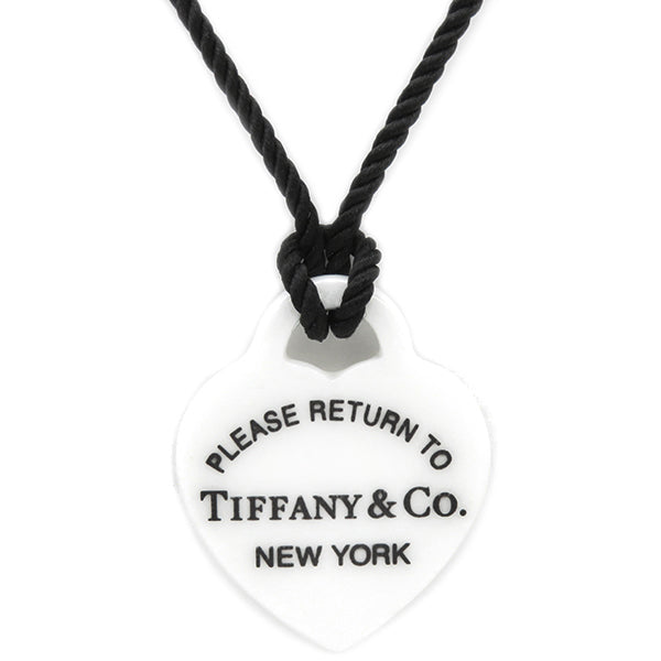 ティファニー Tiffany & Co リターン トゥ ハート ホワイトXブラック シルバー925 プラスチック ネックレス シルバー金具 チョーカー