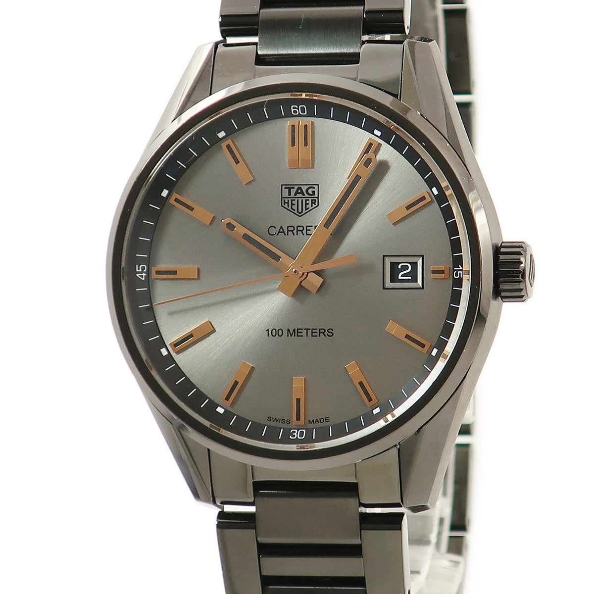 タグホイヤー Tag Heuer カレラ WAR1113.BA0602 クオーツ メンズ 黒PVD加工SS バー