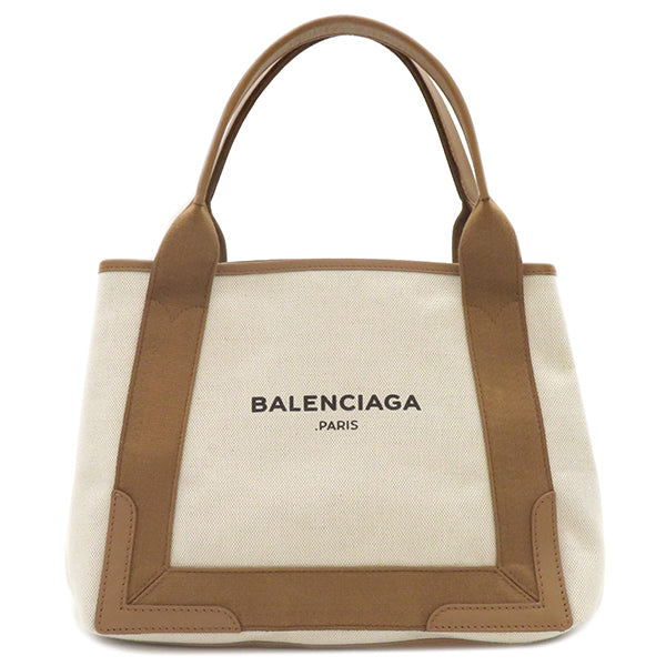 バレンシアガ BALENCIAGA ネイビーカバス S 339933 ベージュXブラウン ...