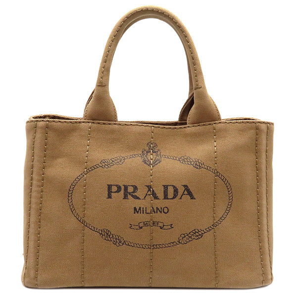 プラダ PRADA カナパ トート 1BG439 TABACCO キャンバス 2WAYバッグ ゴールド金具 茶 ショルダーバッグ ハンドバッグ