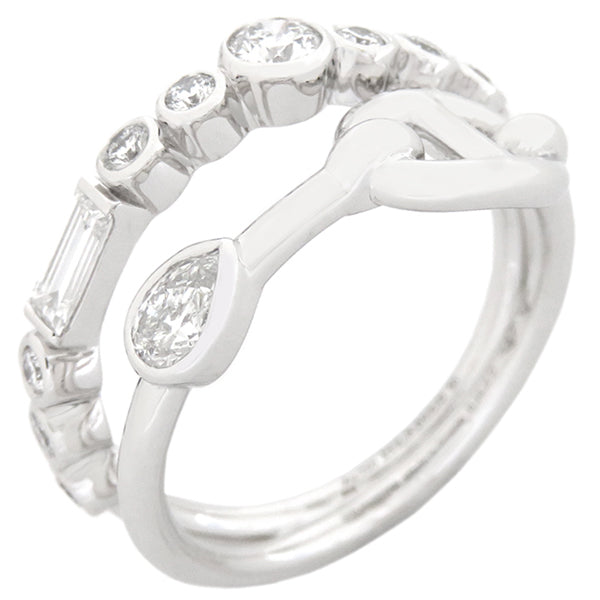 エルメス HERMES シェーヌダンクル カオス ファンシー ホワイトゴールド K18WG ダイヤモンド #50(JP10) リング 指輪
