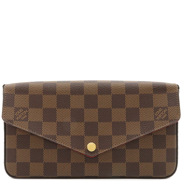 ルイヴィトン LOUIS VUITTON ポシェット フェリシー N63032 ダミエエベヌ ダミエキャンバス チェーンウォレット ゴールド