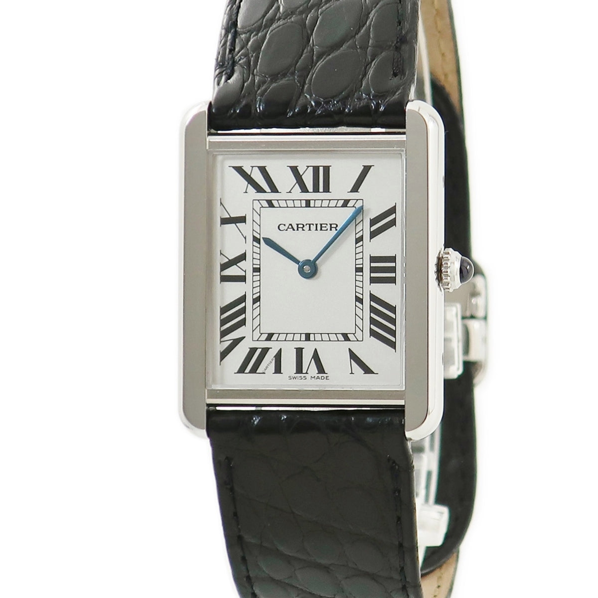 カルティエ Cartier タンクソロ LM W1018355 クオーツ メンズ 角型 ローマン 青針