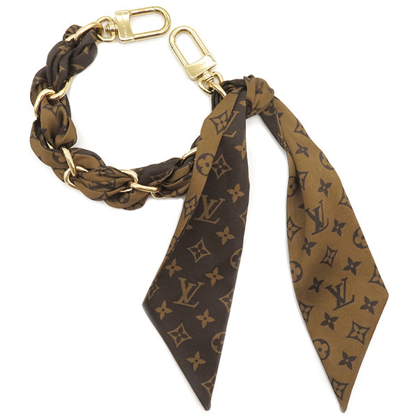 ルイヴィトン LOUIS VUITTON ビジューサック チェーン フラール M01354 ゴールド×モノグラム GP ポリエステル バッグチャーム  ゴールド金具 キーホルダー