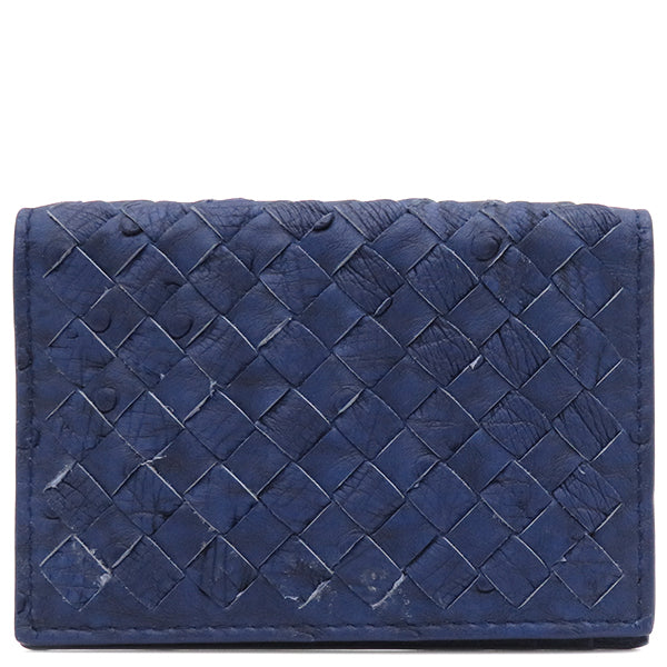 ボッテガヴェネタ BOTTEGA VENETA フラップ 464902 ブルー レザー カードケース 青