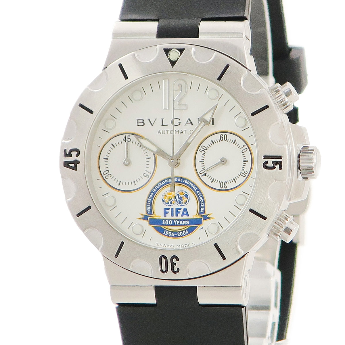 ブルガリ BVLGARI ディアゴノ プロフェッショナル スクーバ FIFA世界限定100周年 SCB38S SC38WSV 自動巻き メンズ 白  クロノ