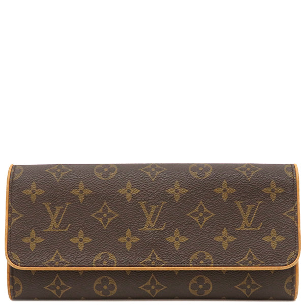 ルイヴィトン LOUIS VUITTON ポシェットツイン GM M51852 モノグラム モノグラムキャンバス ショルダーバッグ ゴールド金具 茶