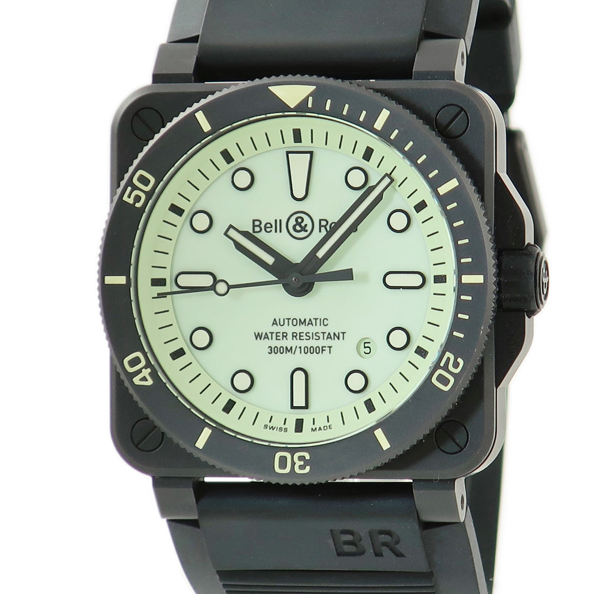 ベル&ロス BELL＆ROSS BR03-92 ダイバー フル ラム BR0392-D-C5-CE/SRB 自動巻き メンズ 限定 夜光グリ