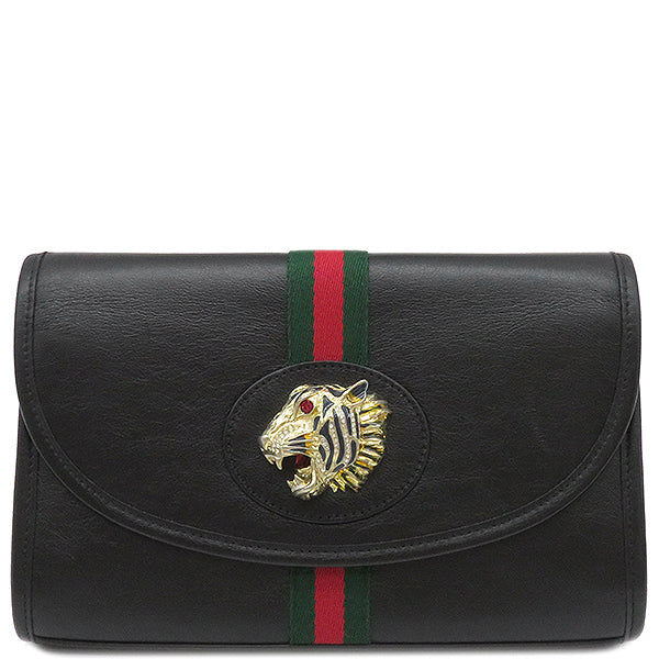 グッチ GUCCI ラジャ チェーン ショルダー 570145 ブラック レザー 2WAYバッグ ゴールド金具 黒 クラッチ シェリーライン