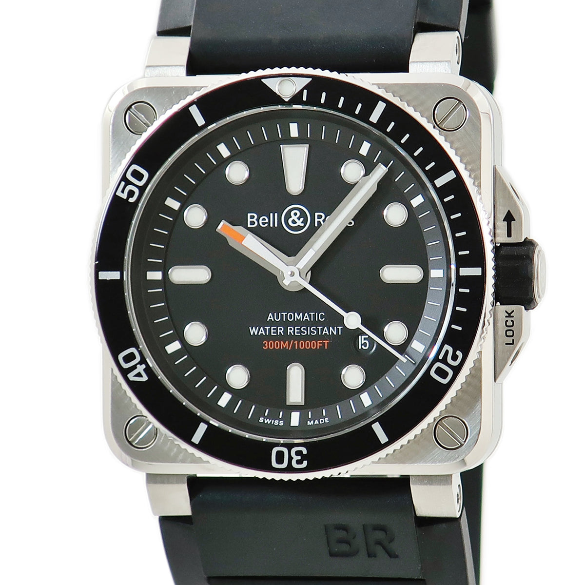 ベル&ロス BELL＆ROSS BR03-92 ダイバー BR0392-D-BL-ST/SRB 自動巻き メンズ 新品同様品 オートマ 夜光