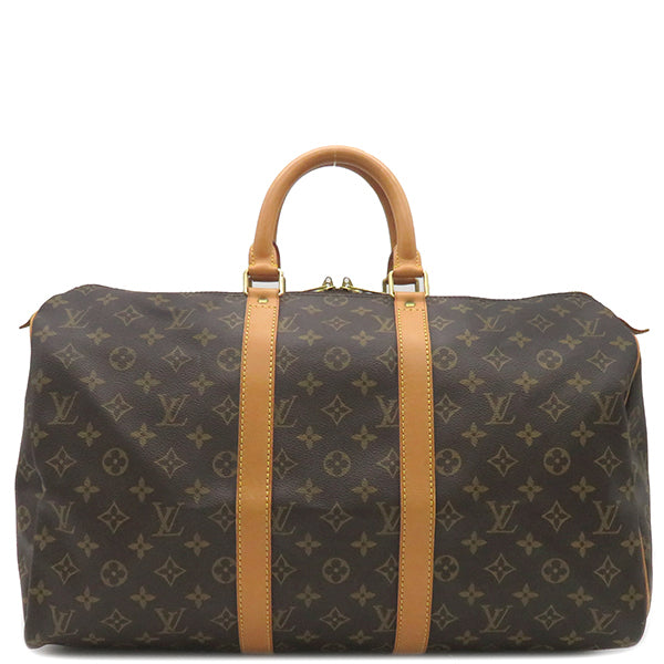 ルイヴィトン LOUIS VUITTON キーポル 45 M41428 モノグラム モノグラムキャンバス ボストンバッグ ゴールド金具 茶 旅行バッグ  鍵/パドロック欠品