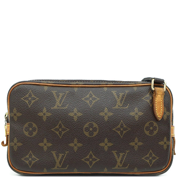 ルイヴィトン LOUIS VUITTON ポシェット マルリーバンドリエール M51828 モノグラム モノグラムキャンバス ショルダーバッグ  ゴールド金具 茶 斜め掛け