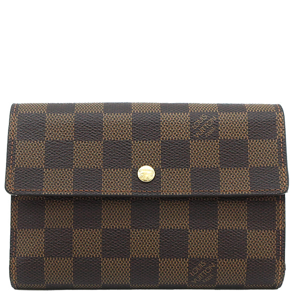 ルイヴィトン LOUIS VUITTON ポルト トレゾール エテュイ パピエ N61202 ダミエエベヌ ダミエキャンバス 三つ折り財布