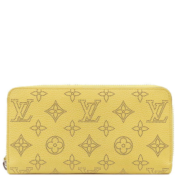 ルイヴィトン LOUIS VUITTON ジッピー ウォレット M82501 ジョーヌ モノグラムマヒナ 長財布 シルバー金具 黄色 ピンク