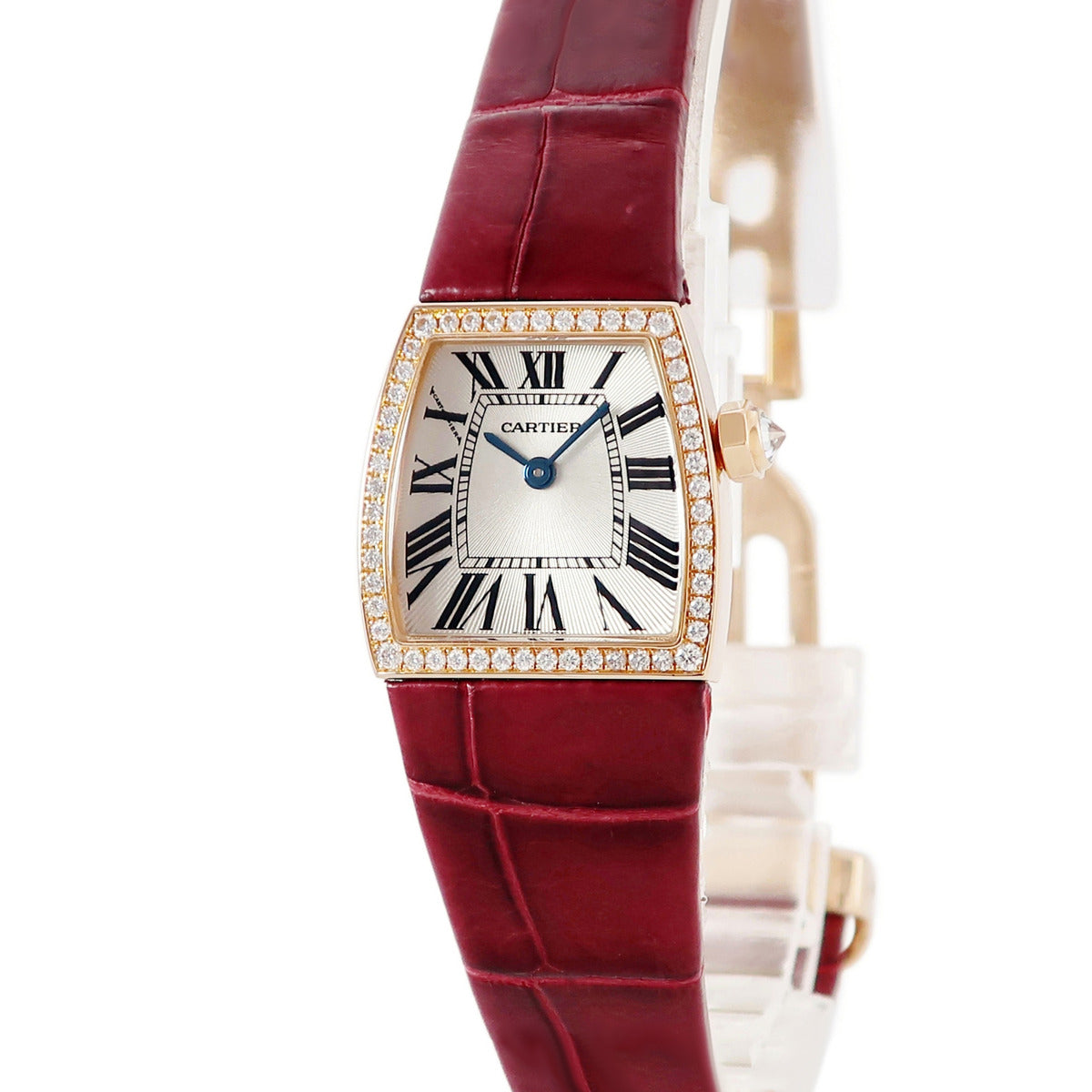 Cartier クォーツ時計 バーガンディ レザー Cartier カルティエ ヴィンテージ時計 “TANK” タンク 1990年代