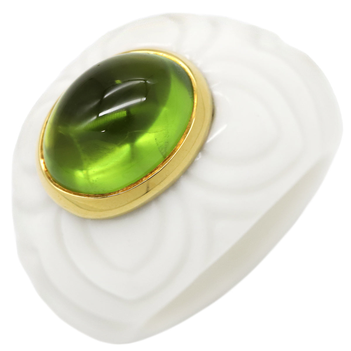 ブルガリ BVLGARI チャンドラ ホワイト×グリーン K18YG ホワイト