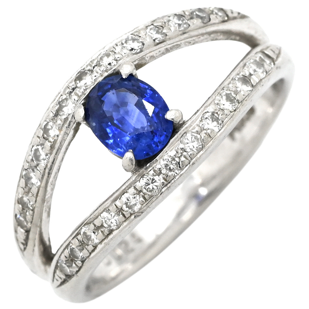 シルバーリング プラチナ 　ブルーサファイア　ダイアモンド サファイアxダイヤモンド プラチナリング S: 1.95 ct D: 1.08ct