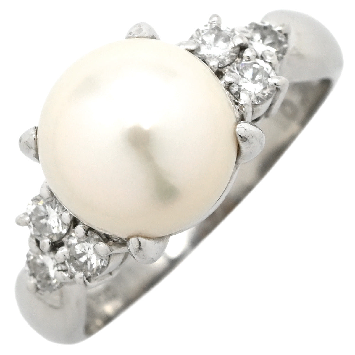 ノンブランド NON BRAND アコヤパール ダイヤリング プラチナシルバー