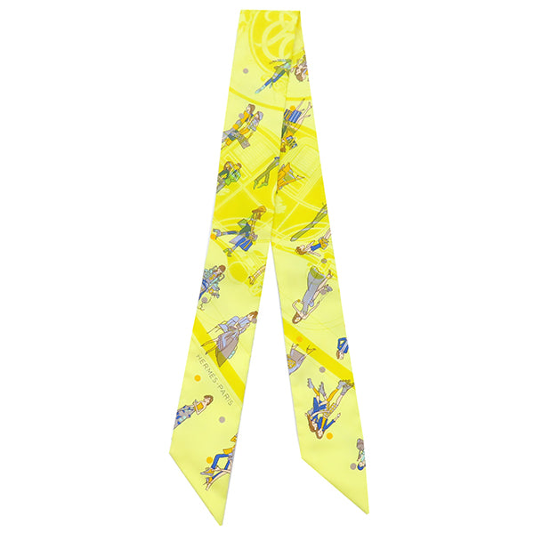 HERMESツイリー エルメス HERMES ツイリー イエロー系 シルク スカーフ 【Ex-Libris