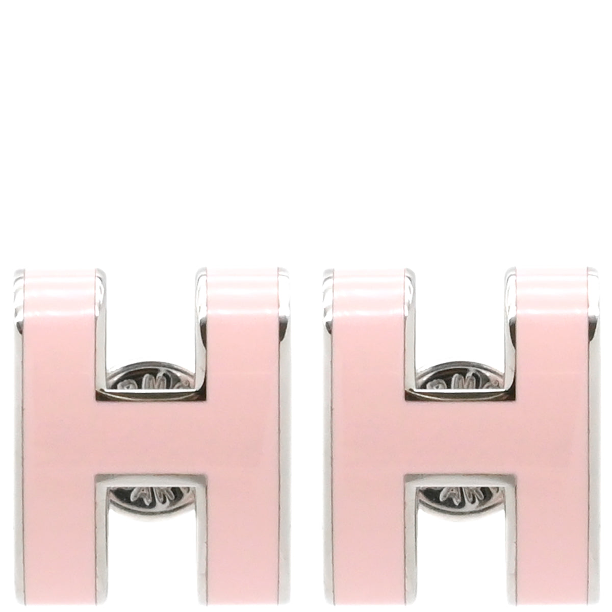 激安✨エルメス　ポップアッシュH ピアス　ピンク　シルバー　HERMES エルメス HERMES ポップアッシュ Hピアス ローズドラジェ×シルバー