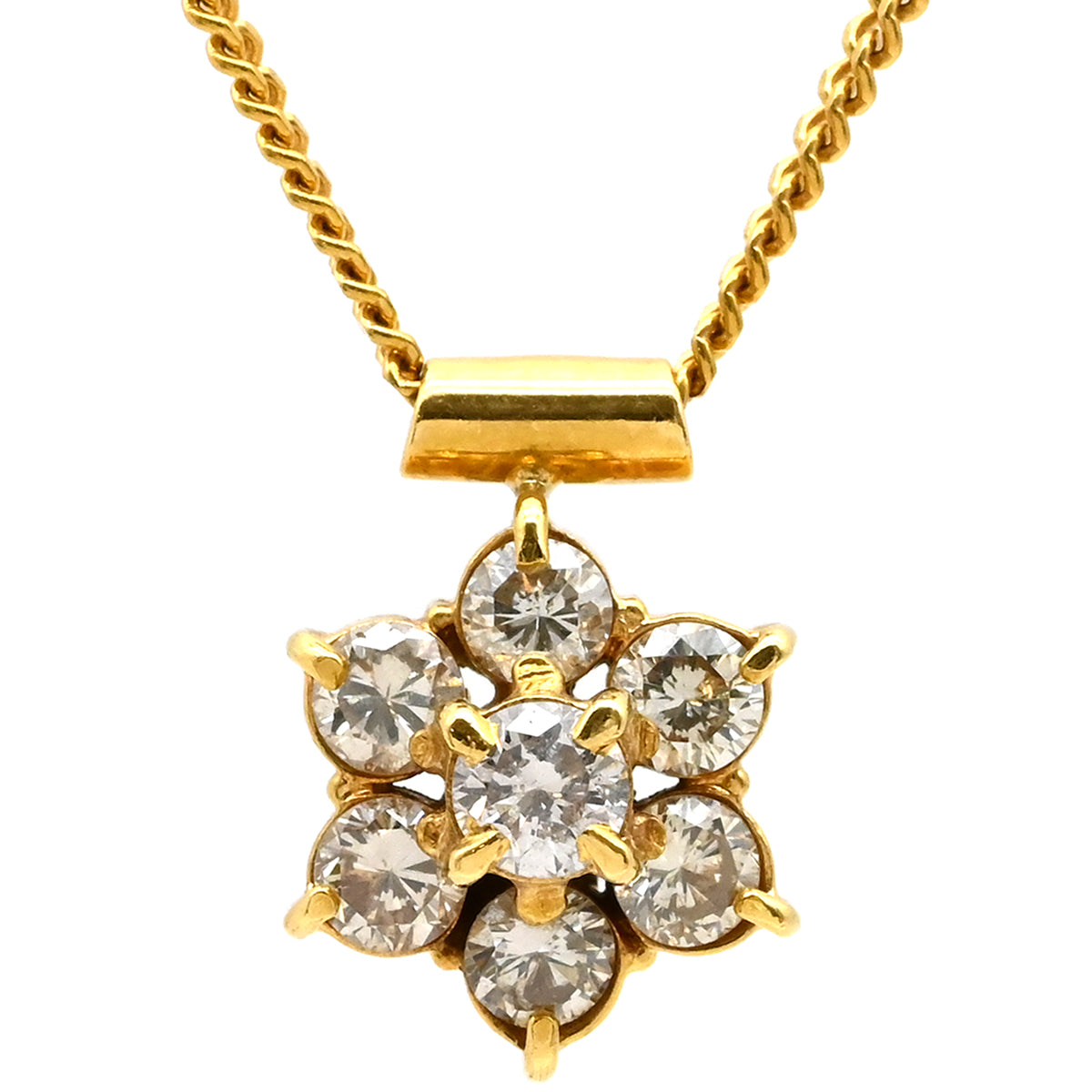 18k/Au750 ペンダント ノンブランド NON BRAND ダイヤ ペンダント イエローゴールド×シルバー