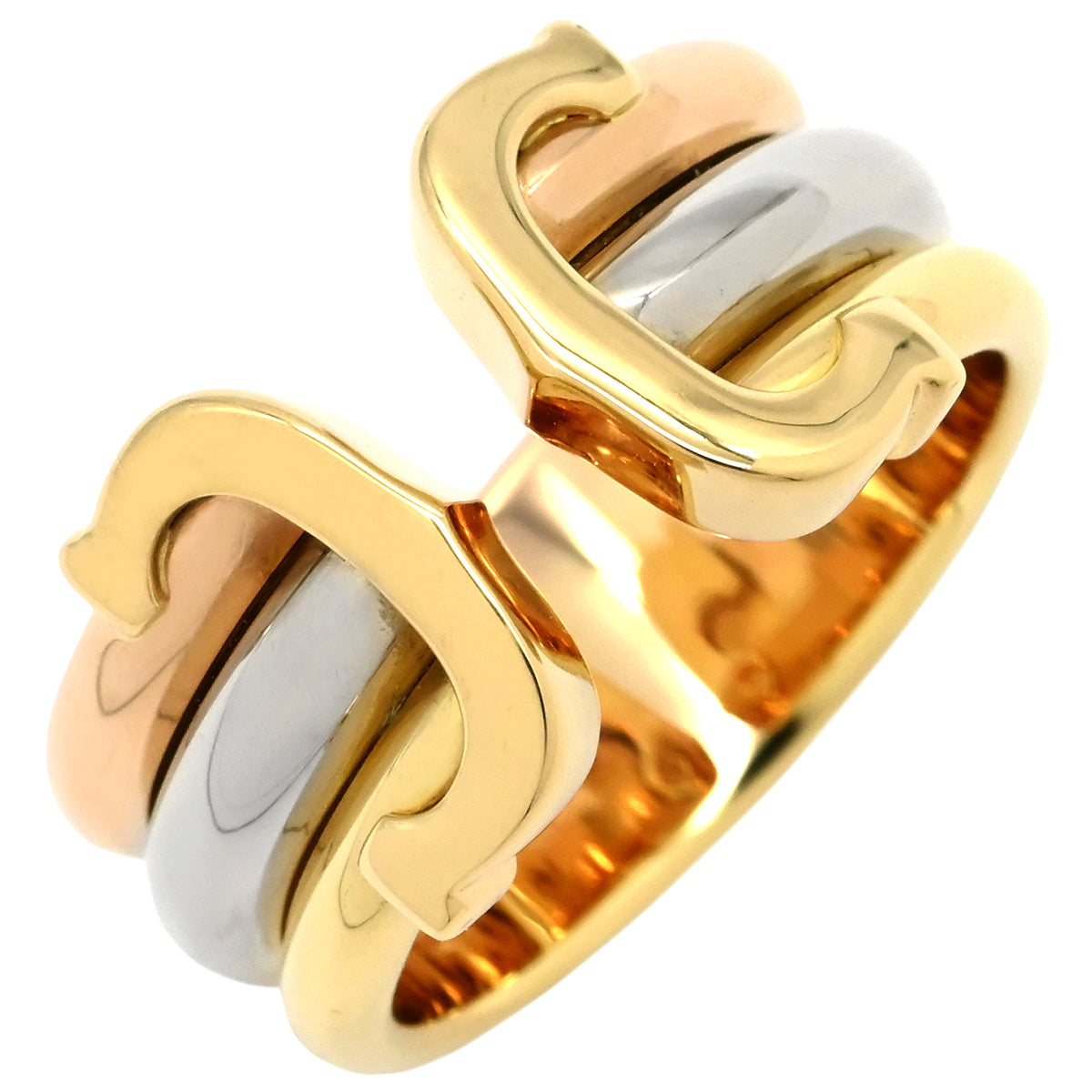 カルティエ Cartier 2Cリング トリニティ イエローゴールドXピンク