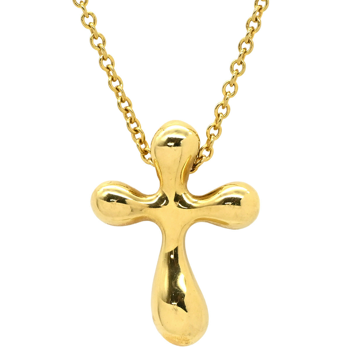 Gold tochi 1 へっど ティファニー Tiffany & Co ドッツクロス イエローゴールド ネックレス