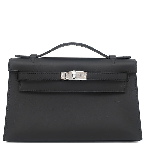 エルメス HERMES ポシェットケリー ブラック スイフト ハンドバッグ