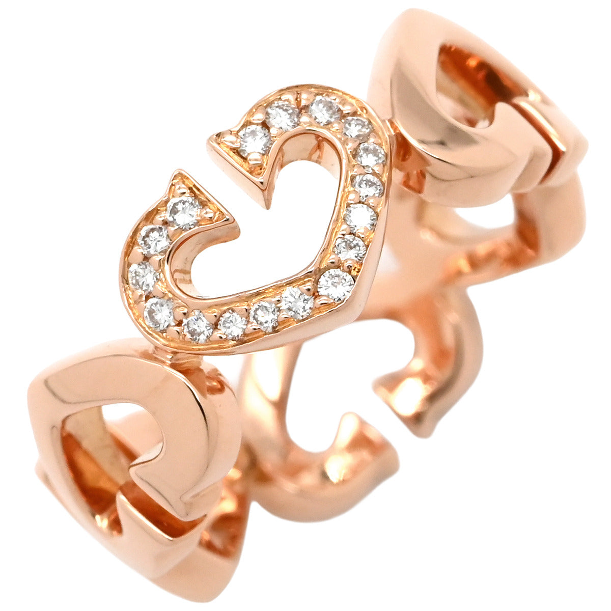 カルティエ Cartier Cハート ダイヤリング ピンクゴールド #50 リング