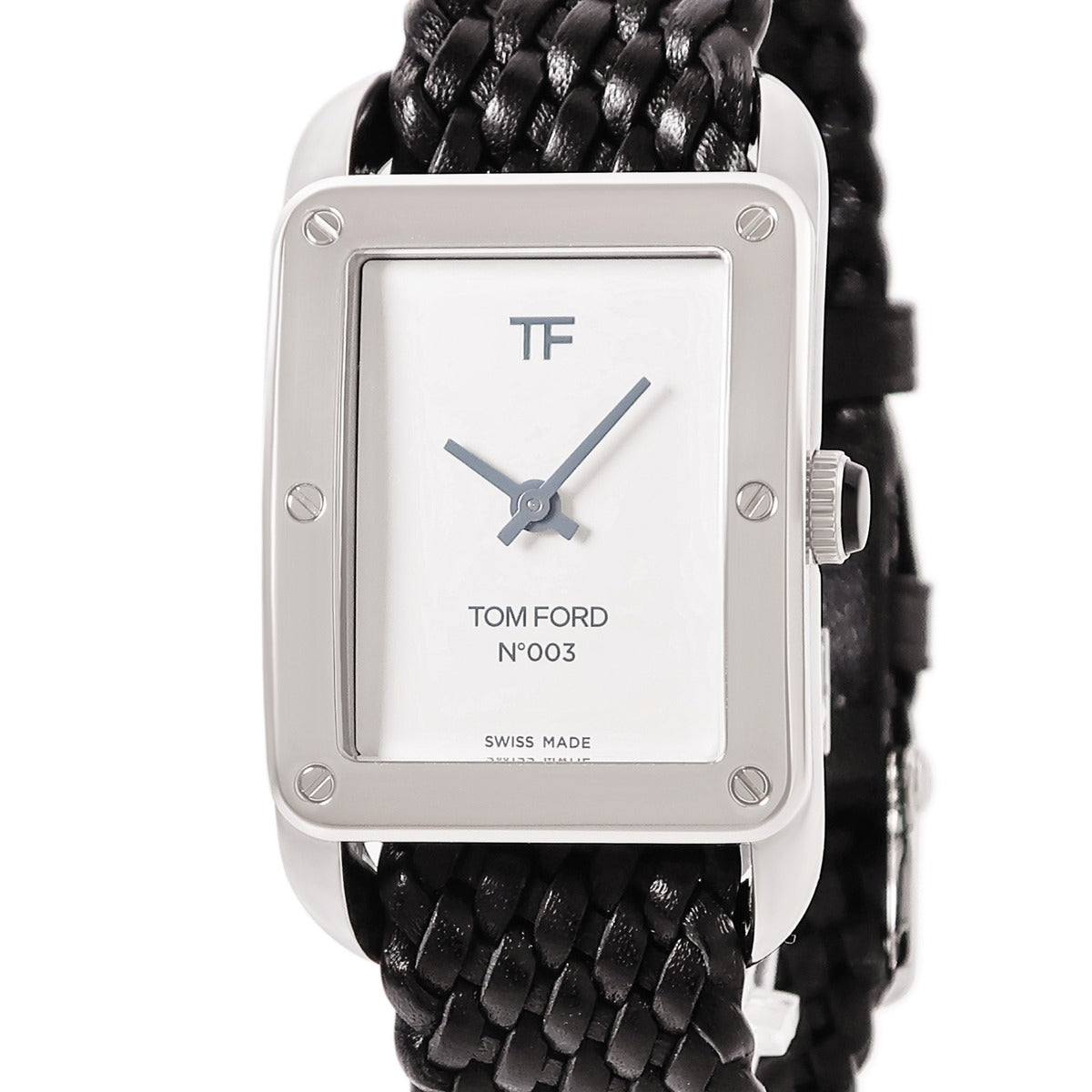 【極美品】トムフォード N.003 クオーツ式 トムフォード TOM FORD N.003 ポリッシュドSS ホワイトダイアル