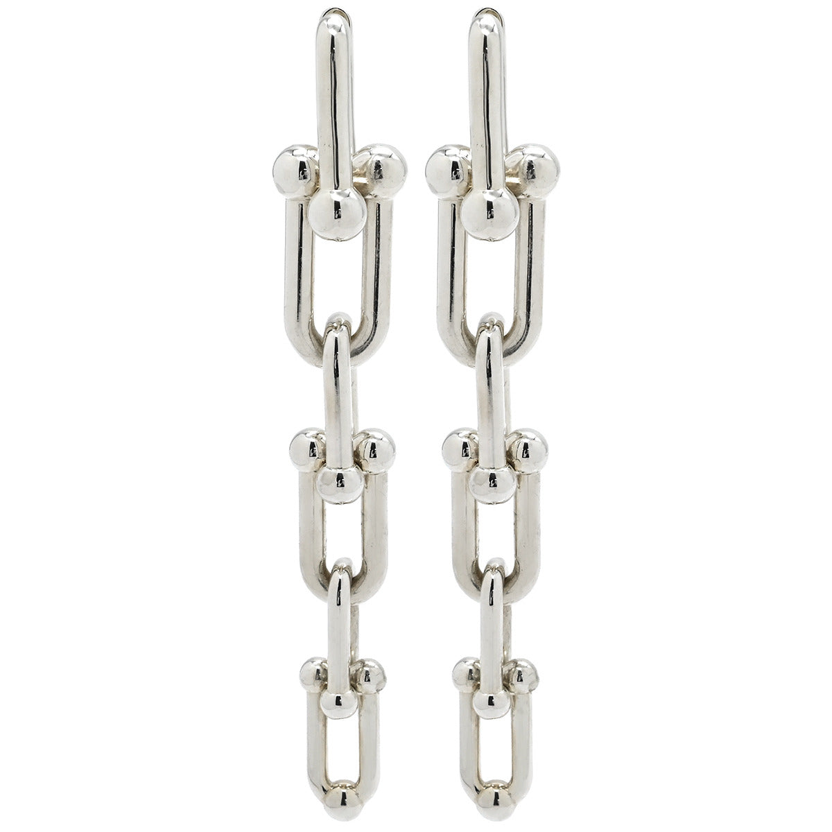 極美品 ティファニー ハードウェア グラジュエイテッド 片耳 ピアス シルバー ティファニー Tiffany & Co ハードウェア グラジュエイテッド シルバー