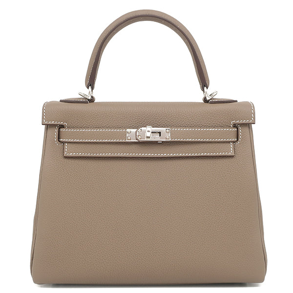 エルメス HERMES ケリー25 内縫い エトゥープ トゴ 2WAYバッグ