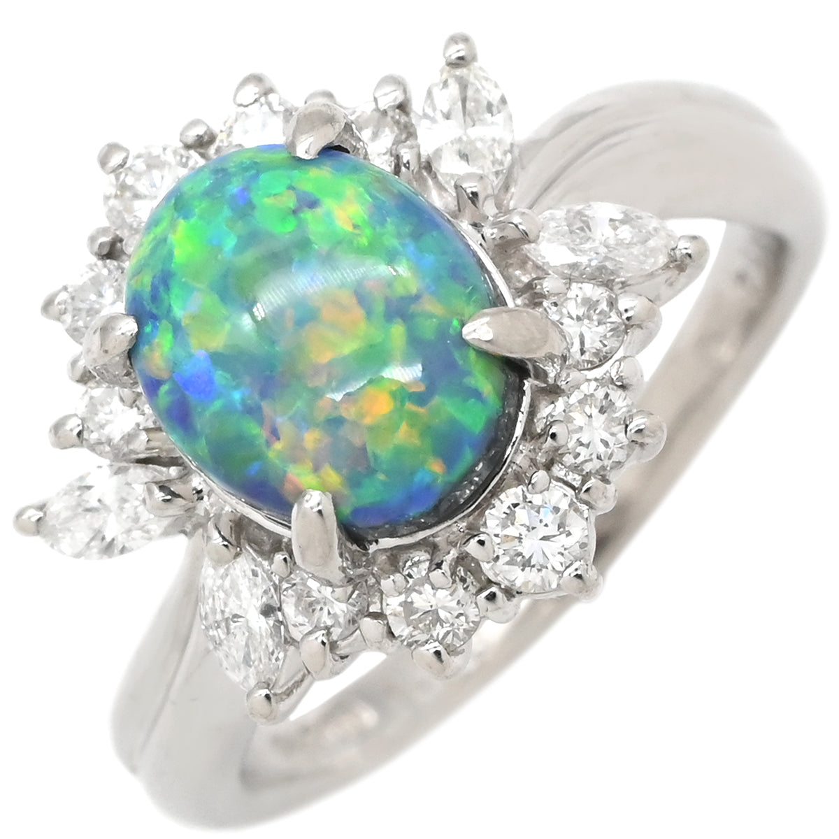 ノンブランド NON BRAND ブラックオパール 1.78ct ダイヤモンド 0.54ct