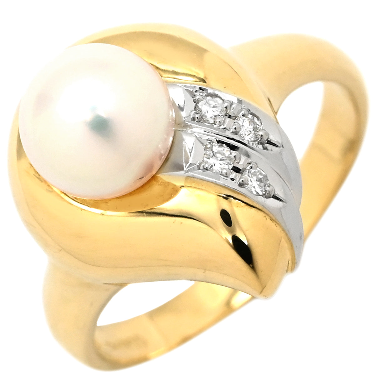 タサキ TASAKI ダイヤ デザインリング パールホワイト×イエロー タサキ TASAKI ダイヤ デザインリング パールホワイト×イエロー