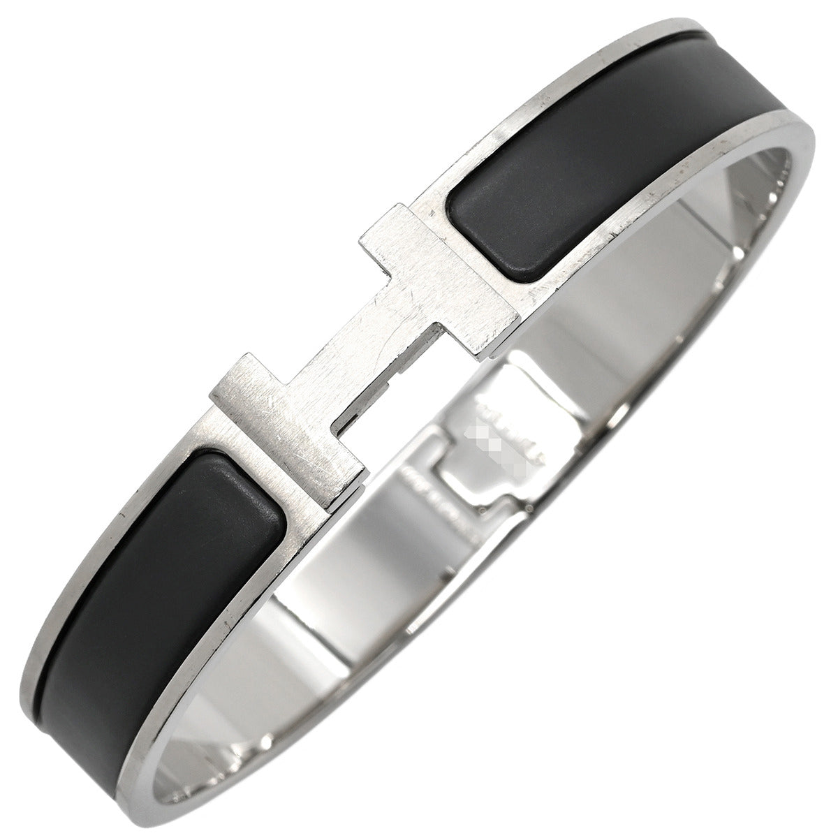 HERMES ブラック　クリックH エルメス HERMES クリックHH PM ブラックXシルバー メタル エナメル
