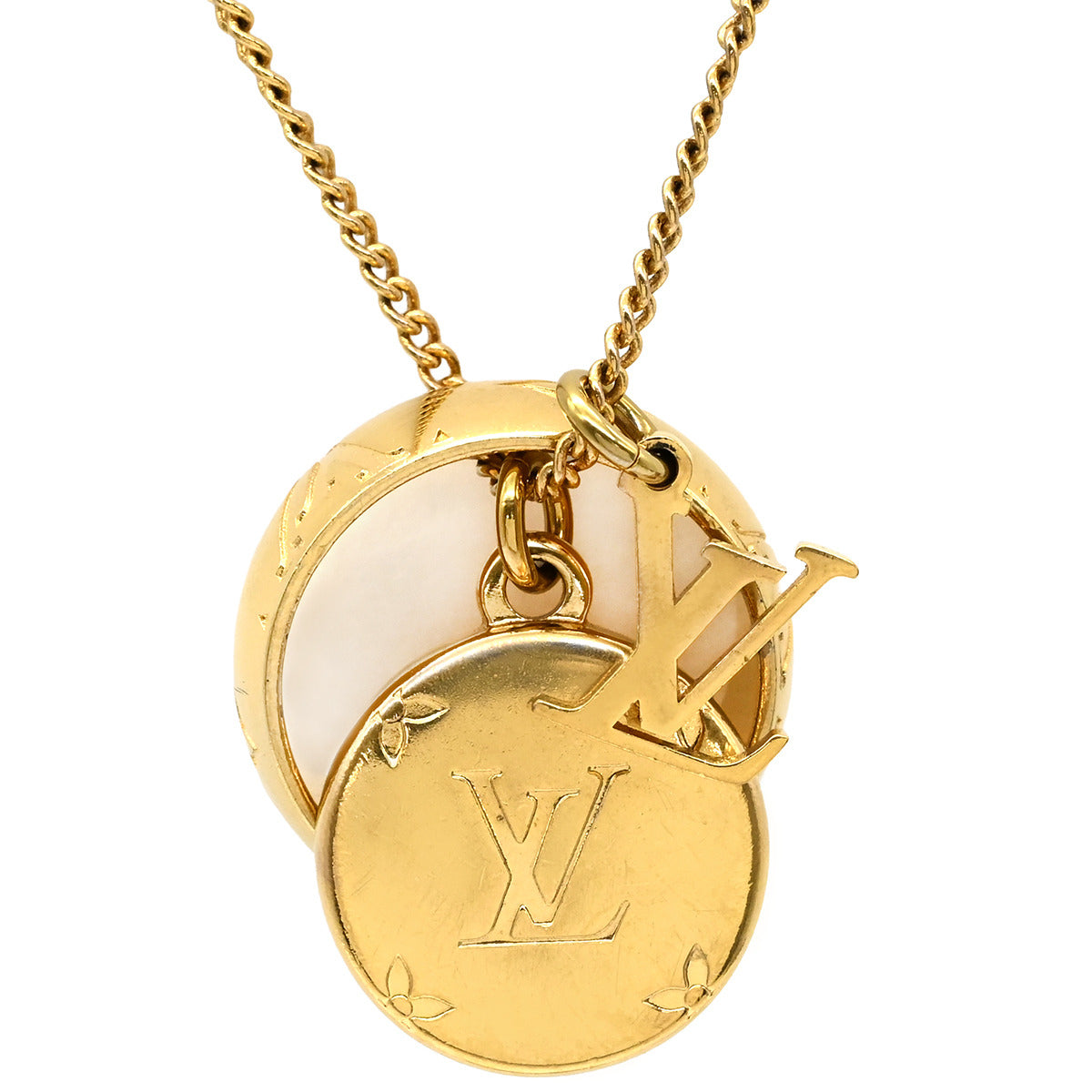 ルイヴィトン モノグラム リング ネックレス シルバー リング約18号 LOUIS VUITTON（ルイ・ヴィトン） 美品 リングネックレス モノグラム