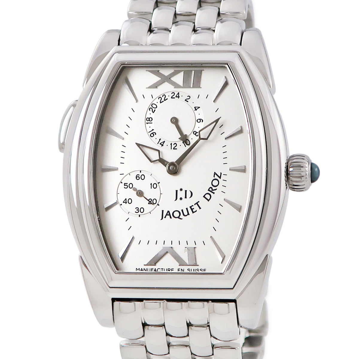 【美品】NASCOキュシュドロアー ジャケ・ドロー Jaquet Droz トノー GMT ヴォヤージュ2000 J001130003
