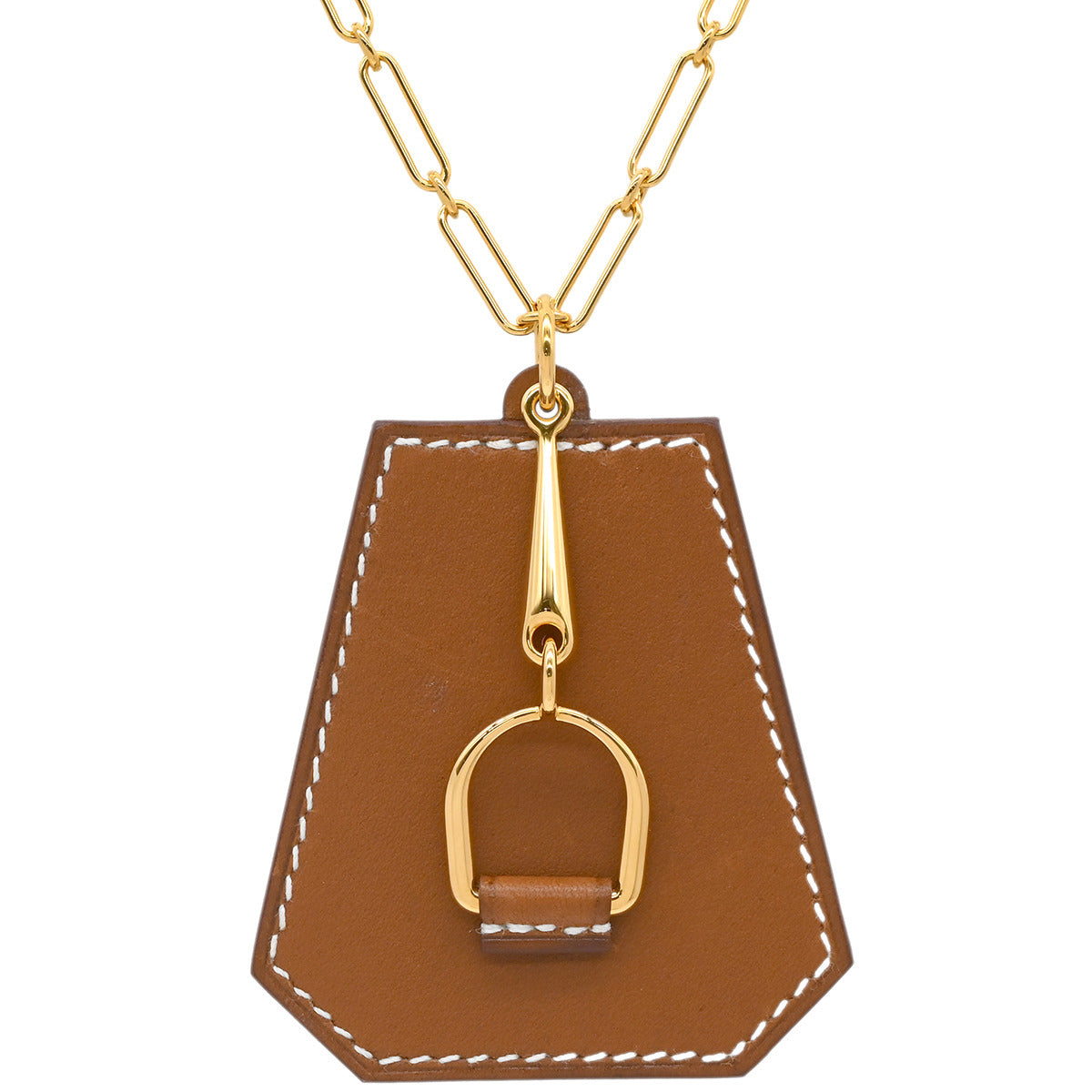 meページHERMES ゴールド ネックレス 専用ボックス付き エルメス Herms クロシェット エリタージュ ゴールド レザー GP