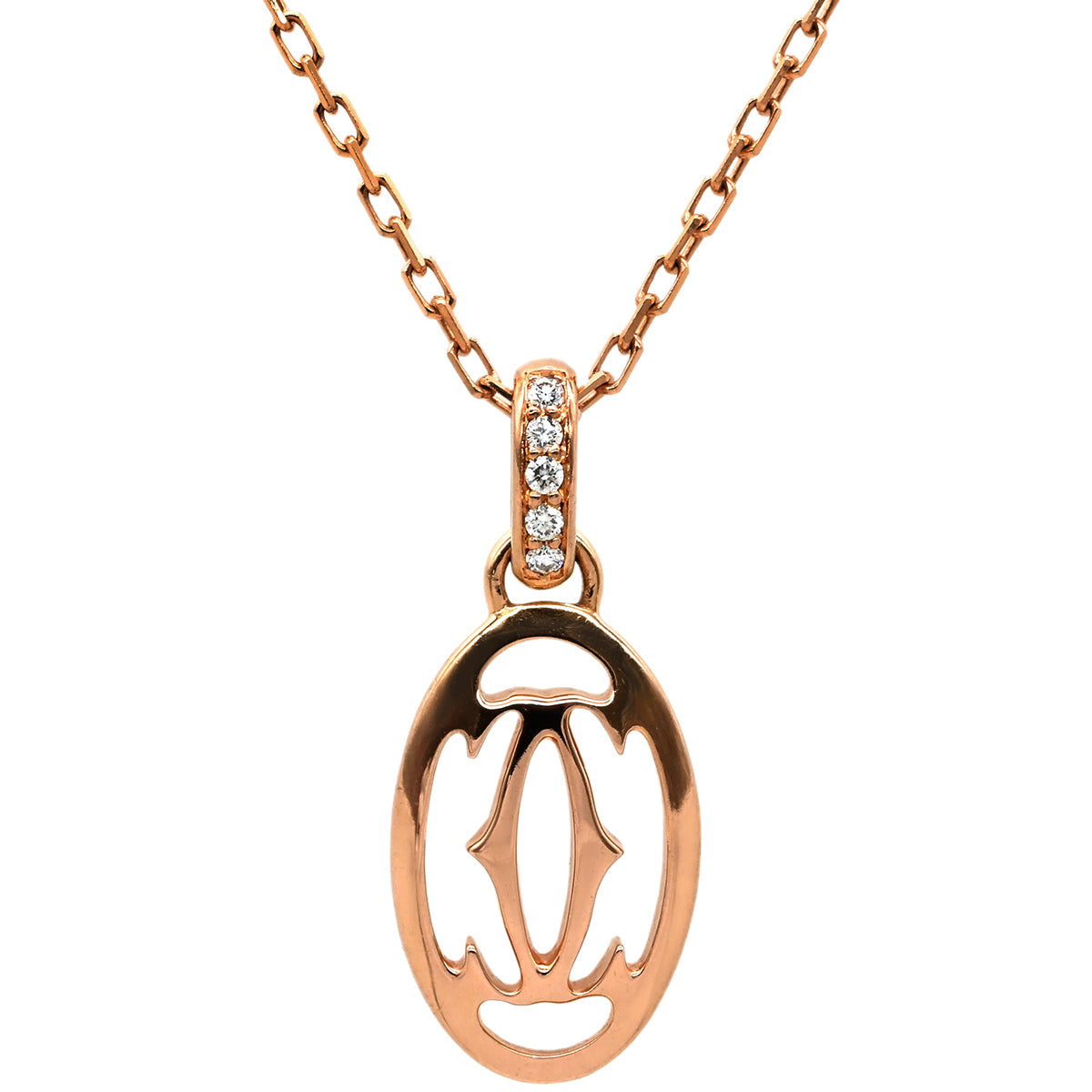 カルティエ Cartier ロゴ ドゥーブルC ピンクゴールド ネックレス