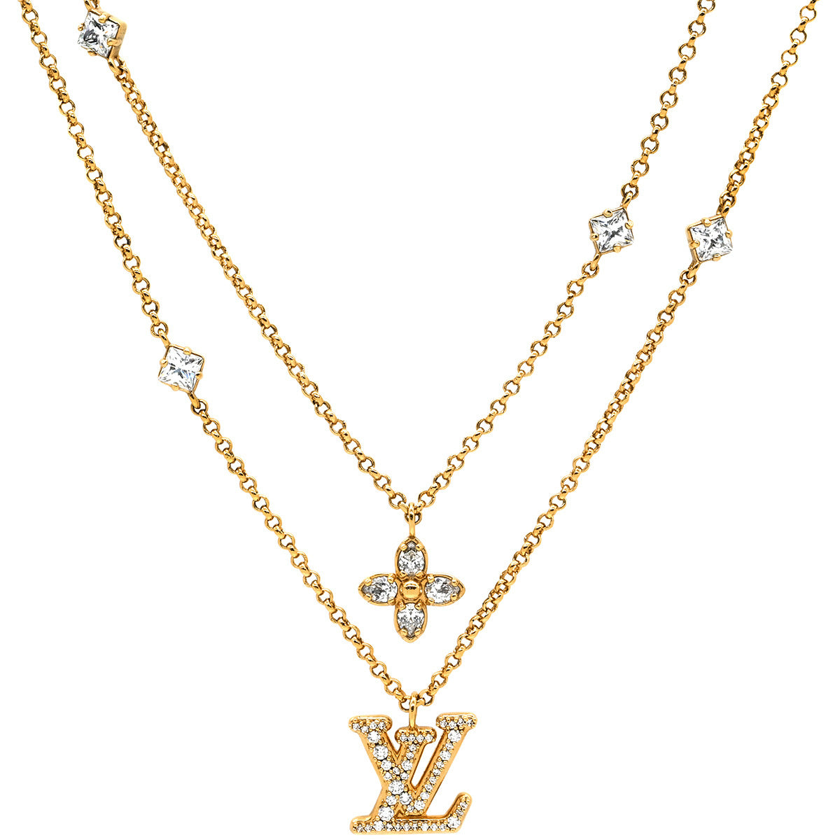 ルイヴィトン LOUIS VUITTON レディ LV M01845 ゴールド GP ストラス