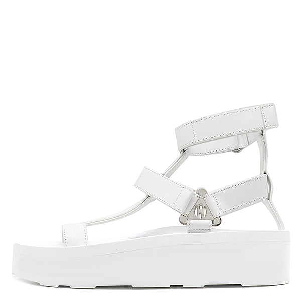 エルメス HERMES エニド ホワイト レザー #36 1/2 サンダル 白 H