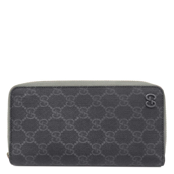 グッチ GUCCI ジップアラウンド ウォレット 822051 ダークグレー GG