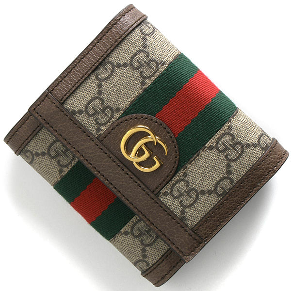 グッチ GUCCI GGスプリーム 52317496IWG8745 コーティングキャンバス カーフ 三つ折り財布 ゴールド金具