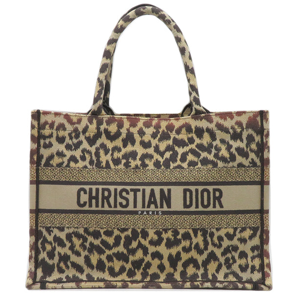 クリスチャン・ディオール Christian Dior MIZZA ブックトート ミディアム レオパード M1286ZRHM M918 ジャガード  トートバッグ ハンドバッグ エンブロイダリー